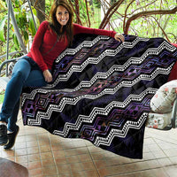 Personalised Taniko Aotearoa Mix Paua Shell Quilt Niho Taniwha Lilac Glitter