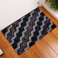 Personalised Taniko Aotearoa Mix Paua Shell Rubber Doormat Niho Taniwha Lilac Glitter
