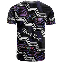 Personalised Taniko Aotearoa Mix Paua Shell T Shirt Niho Taniwha Lilac Glitter