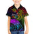 Wellington Pride Family Matching Off Shoulder Maxi Dress and Hawaiian Shirt Aotearoa Tribal Rainbow Pattern LT01 Son's Shirt Black - Polynesian Pride