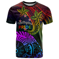 Wellington Pride T Shirt Aotearoa Tribal Rainbow Pattern LT01 Black - Polynesian Pride