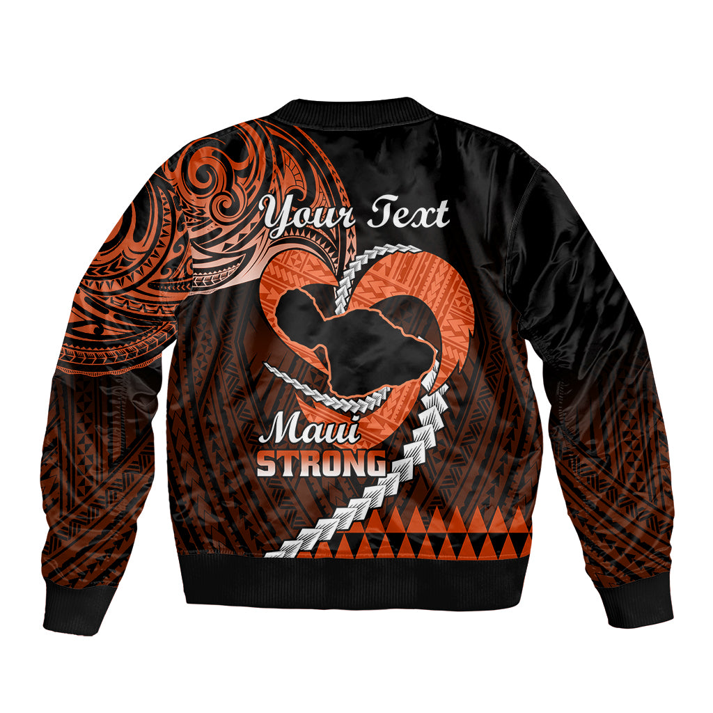Personalised Hawaii Bomber Jacket Maui Be Strong Kakau Orange Version LT01 - Polynesian Pride
