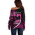 Personalised Hawaii Off Shoulder Sweater Maui Be Strong Kakau Pink Version LT01 - Polynesian Pride