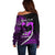 Personalised Hawaii Off Shoulder Sweater Maui Be Strong Kakau Purple Version LT01 - Polynesian Pride
