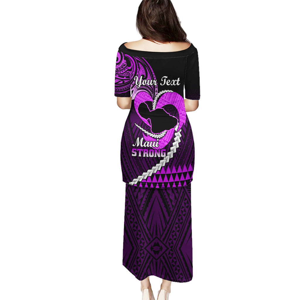 Personalised Hawaii Puletasi Maui Be Strong Kakau Purple Version LT01 - Polynesian Pride
