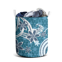 Hawaii Pupuala Plumeria Blue Laundry Basket Polynesian Pattern LT01 - Polynesian Pride
