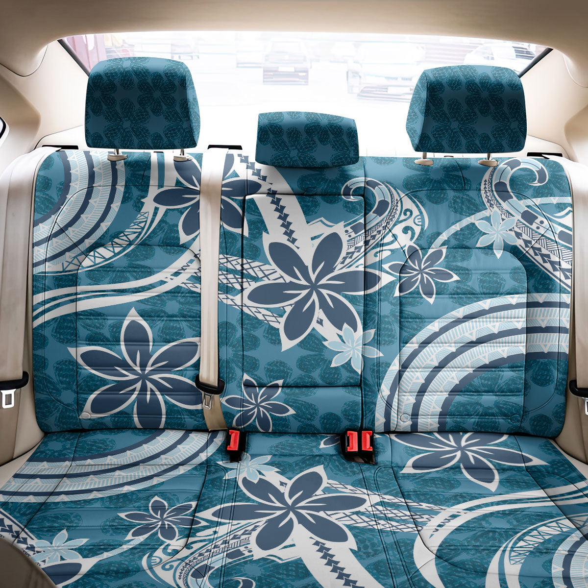 Hawaii Pupuala Plumeria Blue Back Car Seat Cover Polynesian Pattern LT01 - Polynesian Pride