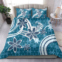 Hawaii Pupuala Plumeria Blue Bedding Set Polynesian Pattern LT01 - Polynesian Pride