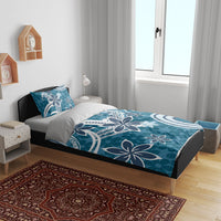 Hawaii Pupuala Plumeria Blue Bedding Set Polynesian Pattern LT01 - Polynesian Pride