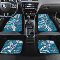 Hawaii Pupuala Plumeria Blue Car Mats Polynesian Pattern LT01 Set 4pcs Blue - Polynesian Pride