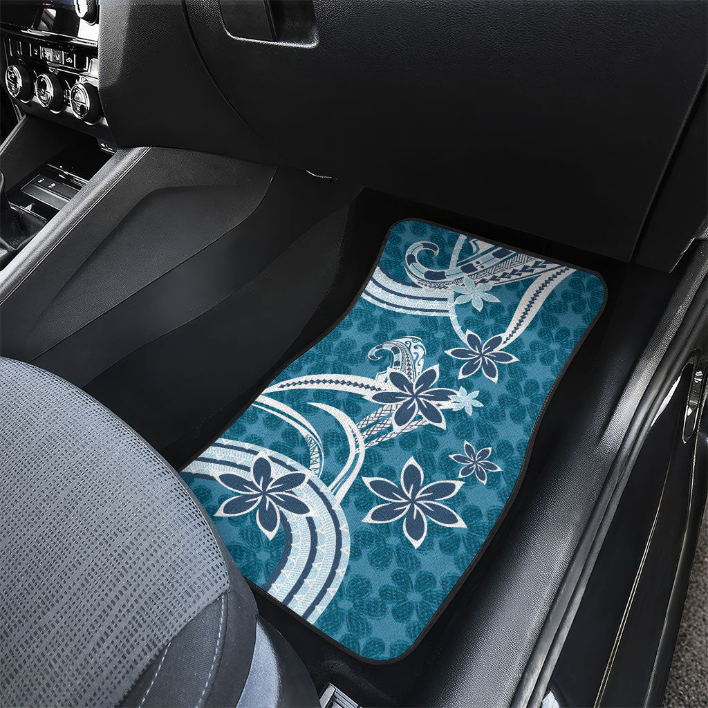 Hawaii Pupuala Plumeria Blue Car Mats Polynesian Pattern LT01 - Polynesian Pride