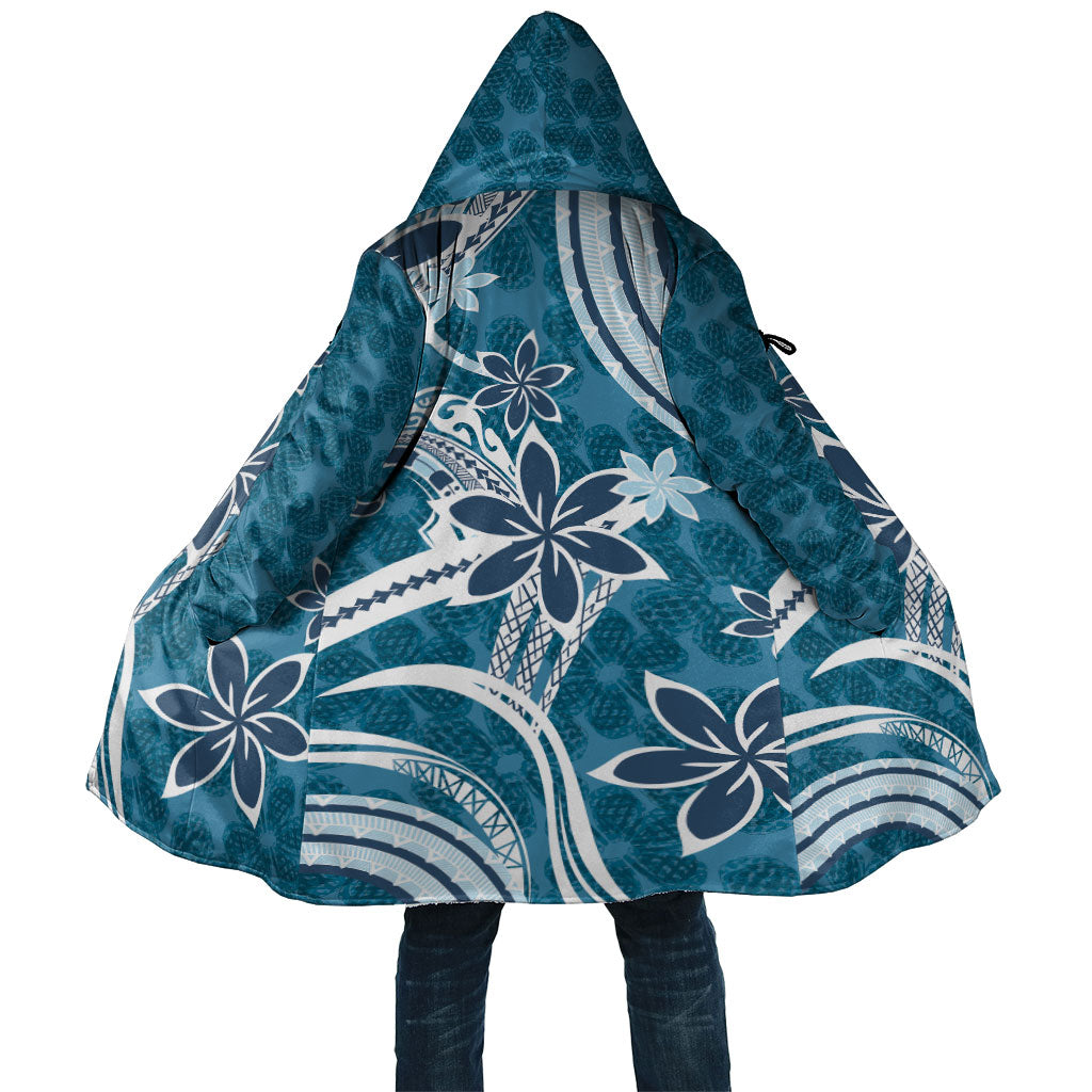 Hawaii Pupuala Plumeria Blue Cloak Polynesian Pattern LT01 Unisex Blue - Polynesian Pride