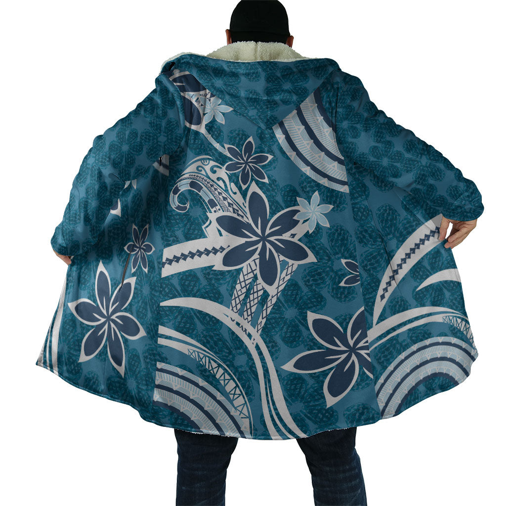 Hawaii Pupuala Plumeria Blue Cloak Polynesian Pattern LT01 - Polynesian Pride