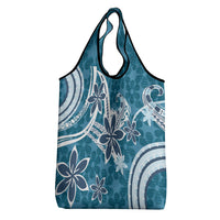 Hawaii Pupuala Plumeria Blue Grocery Bag Polynesian Pattern LT01 - Polynesian Pride