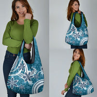 Hawaii Pupuala Plumeria Blue Grocery Bag Polynesian Pattern LT01 - Polynesian Pride