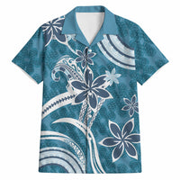 Hawaii Pupuala Plumeria Blue Hawaiian Shirt Polynesian Pattern LT01 Blue - Polynesian Pride