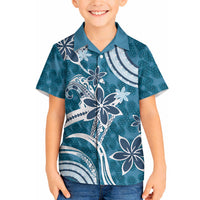 Hawaii Pupuala Plumeria Blue Hawaiian Shirt Polynesian Pattern LT01 - Polynesian Pride