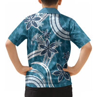 Hawaii Pupuala Plumeria Blue Hawaiian Shirt Polynesian Pattern LT01 - Polynesian Pride