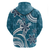 Hawaii Pupuala Plumeria Blue Hoodie Polynesian Pattern LT01 - Polynesian Pride