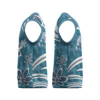 Hawaii Pupuala Plumeria Blue Christmas Knitted V-Neck Vest Polynesian Pattern LT01 - Polynesian Pride