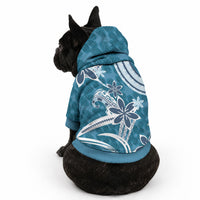 Hawaii Pupuala Plumeria Blue Pet Hoodie Polynesian Pattern LT01 - Polynesian Pride