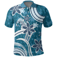 Hawaii Pupuala Plumeria Blue Polo Shirt Polynesian Pattern LT01 Blue - Polynesian Pride