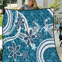 Hawaii Pupuala Plumeria Blue Quilt Polynesian Pattern LT01 Blue - Polynesian Pride