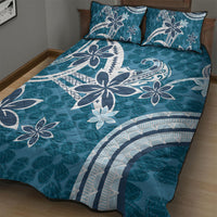 Hawaii Pupuala Plumeria Blue Quilt Bed Set Polynesian Pattern LT01 - Polynesian Pride