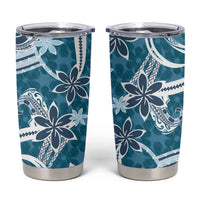 Hawaii Pupuala Plumeria Blue Tumbler Cup Polynesian Pattern LT01 Blue - Polynesian Pride
