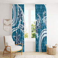 Hawaii Pupuala Plumeria Blue Window Curtain Polynesian Pattern LT01 - Polynesian Pride