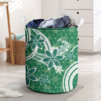 Hawaii Pupuala Plumeria Green Laundry Basket Polynesian Pattern LT01 Green - Polynesian Pride
