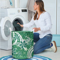 Hawaii Pupuala Plumeria Green Laundry Basket Polynesian Pattern LT01 - Polynesian Pride