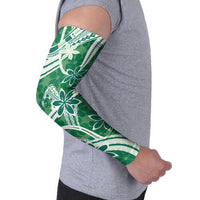 Hawaii Pupuala Plumeria Green Arm Sleeves Polynesian Pattern LT01 - Polynesian Pride