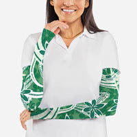 Hawaii Pupuala Plumeria Green Arm Sleeves Polynesian Pattern LT01 - Polynesian Pride