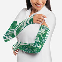 Hawaii Pupuala Plumeria Green Arm Sleeves Polynesian Pattern LT01 - Polynesian Pride