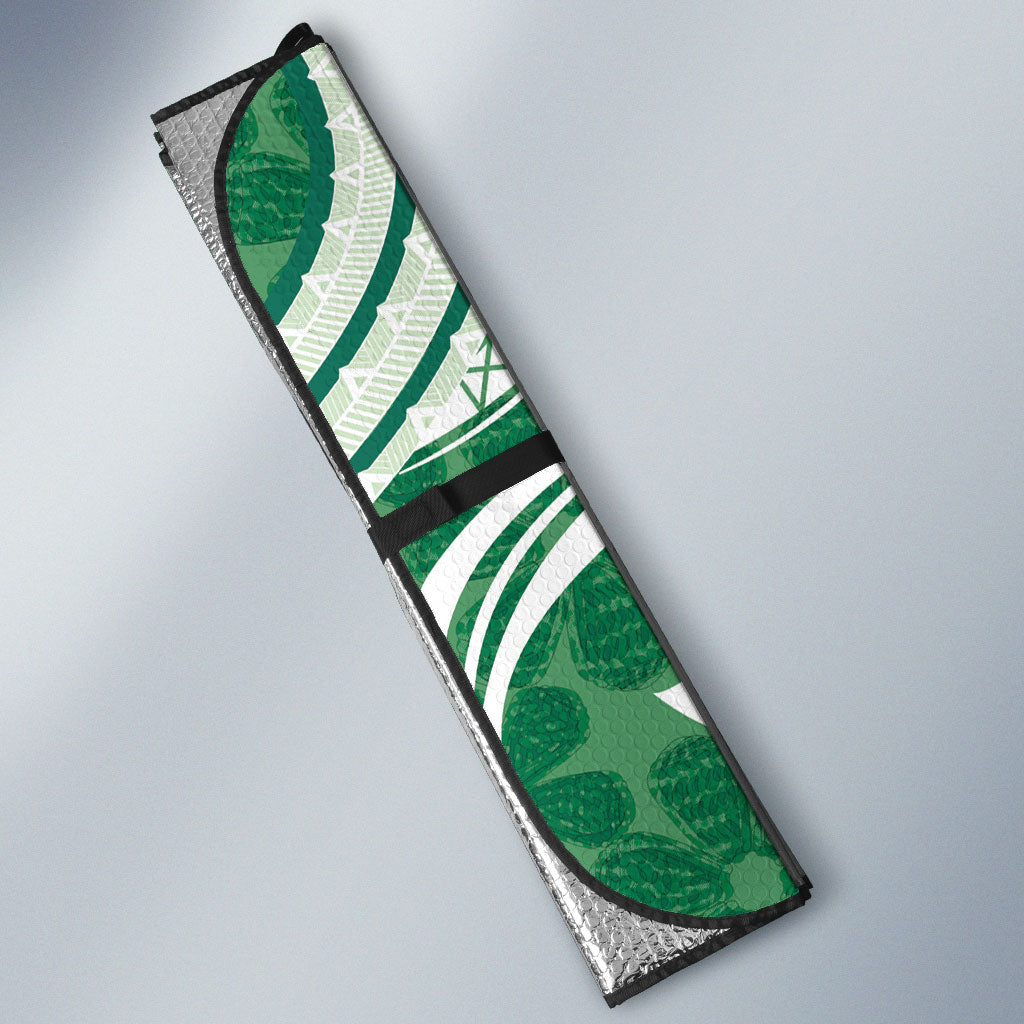 Hawaii Pupuala Plumeria Green Auto Sun Shade Polynesian Pattern LT01 - Polynesian Pride