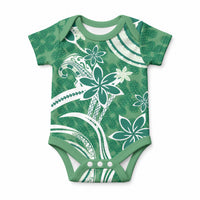 Hawaii Pupuala Plumeria Green Baby Onesie Polynesian Pattern LT01 Green - Polynesian Pride