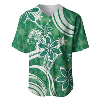 Hawaii Pupuala Plumeria Green Baseball Jersey Polynesian Pattern LT01 Green - Polynesian Pride