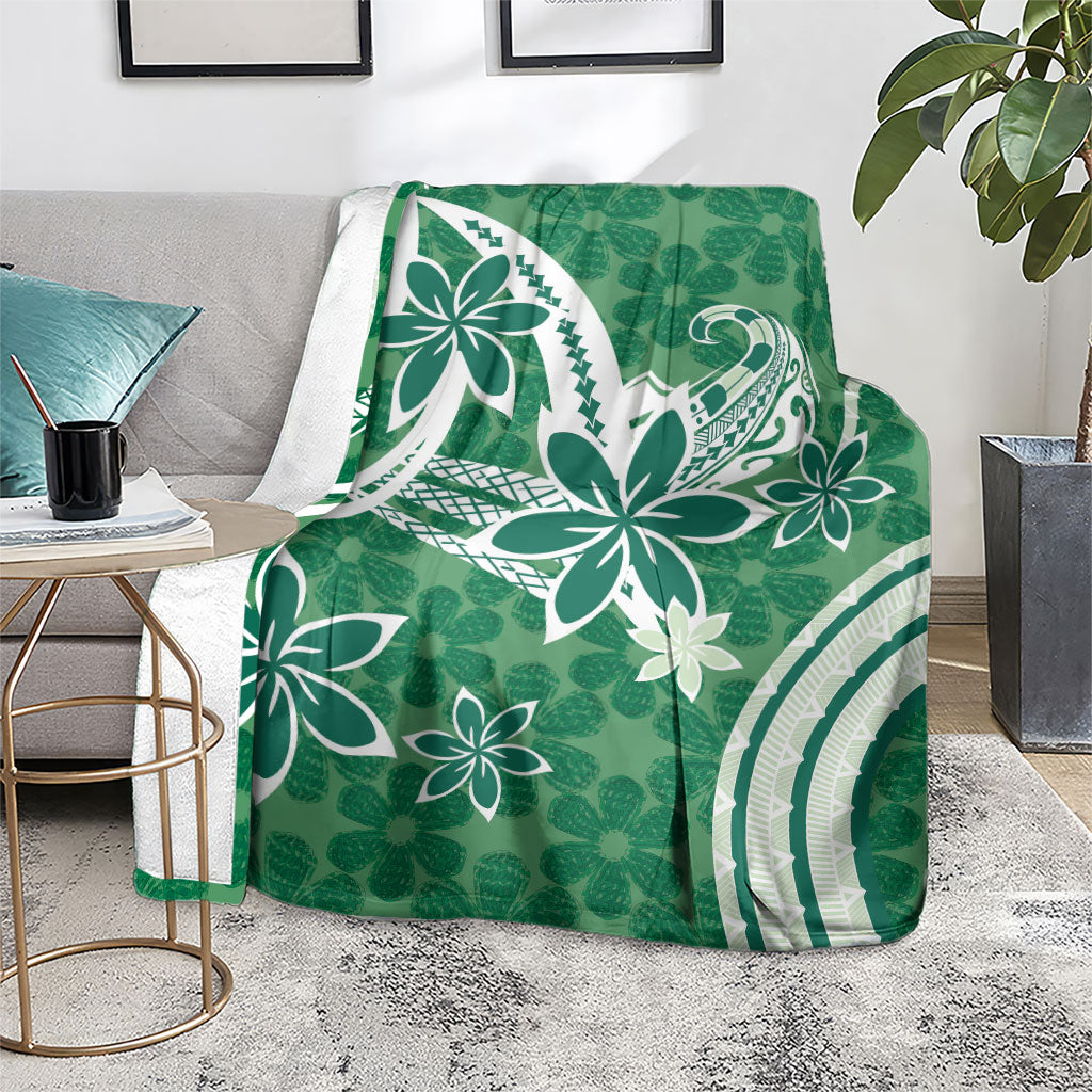 Hawaii Pupuala Plumeria Green Blanket Polynesian Pattern LT01 - Polynesian Pride