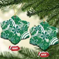 Hawaii Pupuala Plumeria Green Ceramic Ornament Polynesian Pattern LT01 Snow Flake Green - Polynesian Pride