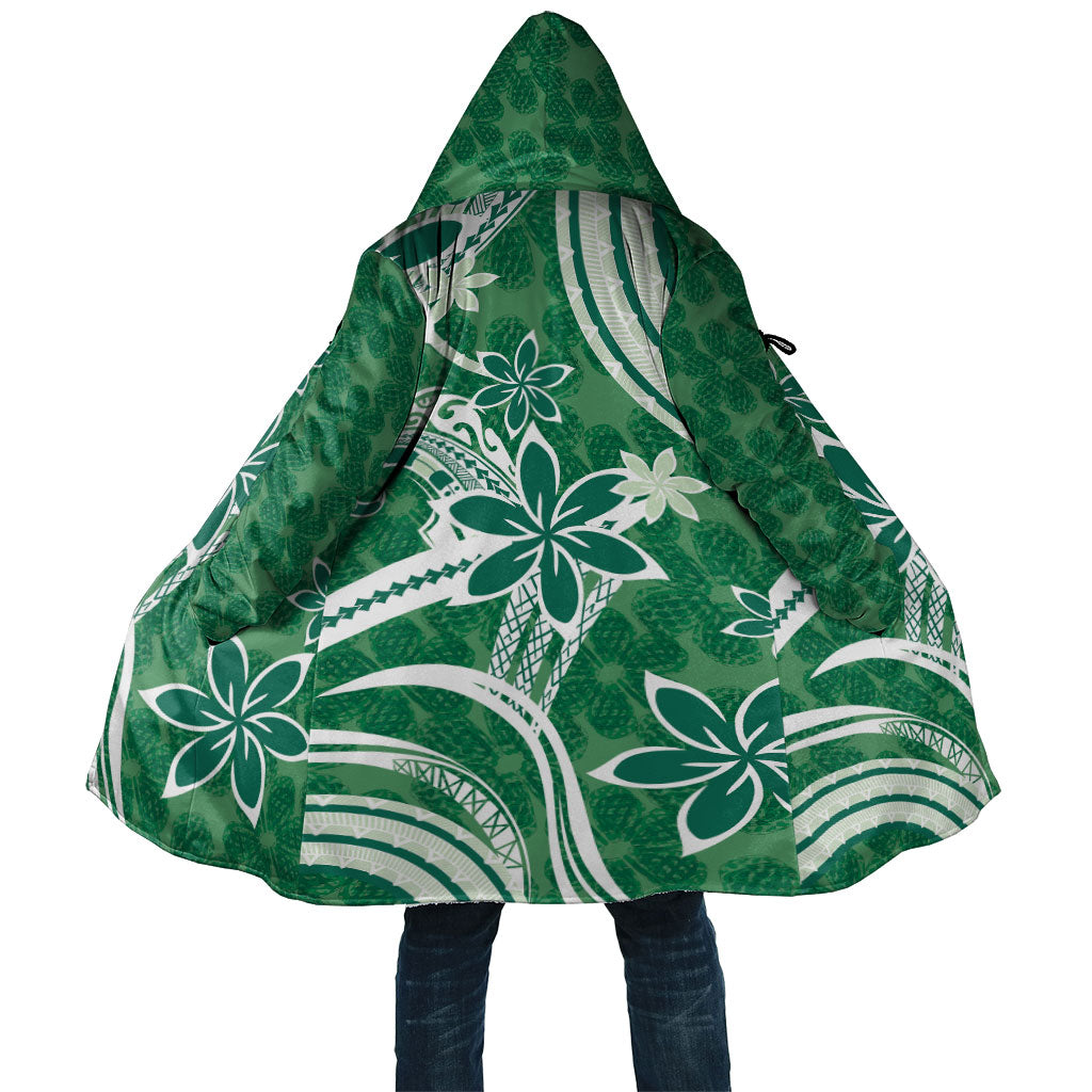 Hawaii Pupuala Plumeria Green Cloak Polynesian Pattern LT01 Unisex Green - Polynesian Pride