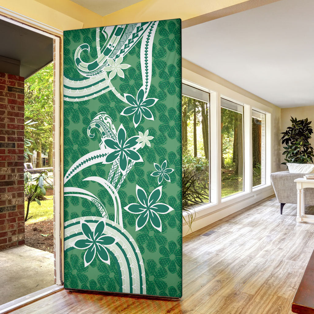 Hawaii Pupuala Plumeria Green Door Cover Polynesian Pattern LT01 - Polynesian Pride