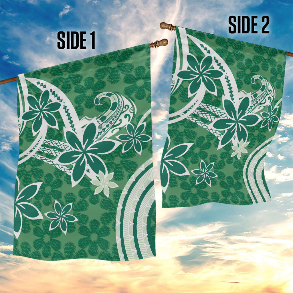 Hawaii Pupuala Plumeria Green Garden Flag Polynesian Pattern LT01 - Polynesian Pride