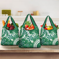 Hawaii Pupuala Plumeria Green Grocery Bag Polynesian Pattern LT01 3-pack One Size Green - Polynesian Pride