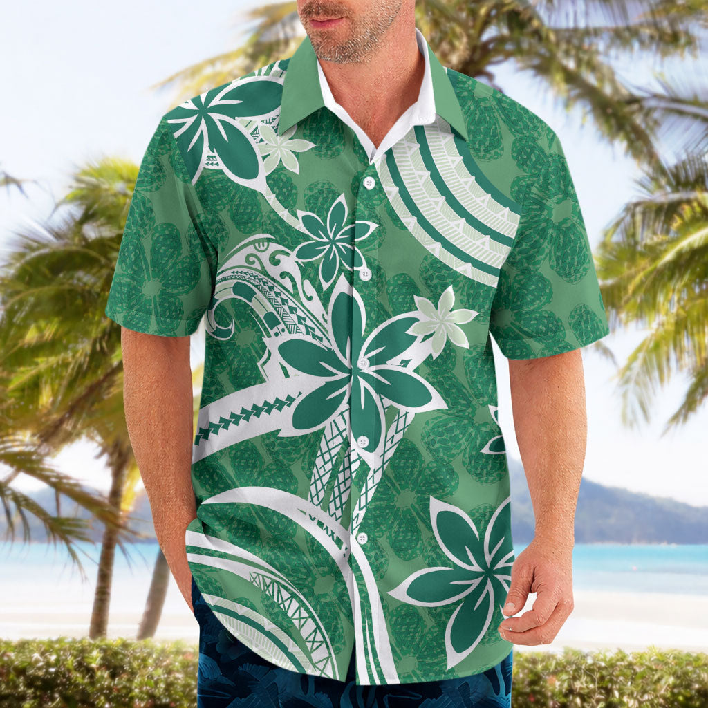 Hawaii Pupuala Plumeria Green Hawaiian Shirt Polynesian Pattern LT01 - Polynesian Pride