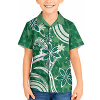 Hawaii Pupuala Plumeria Green Hawaiian Shirt Polynesian Pattern LT01 - Polynesian Pride