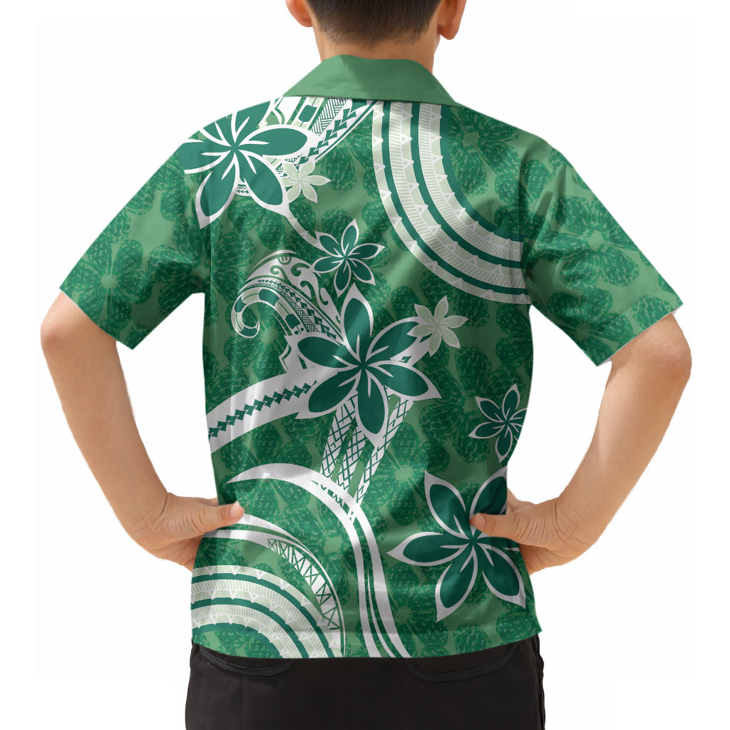 Hawaii Pupuala Plumeria Green Hawaiian Shirt Polynesian Pattern LT01 - Polynesian Pride