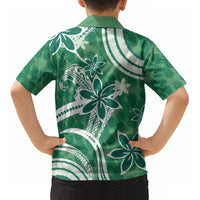 Hawaii Pupuala Plumeria Green Kid Hawaiian Shirt Polynesian Pattern LT01 - Polynesian Pride