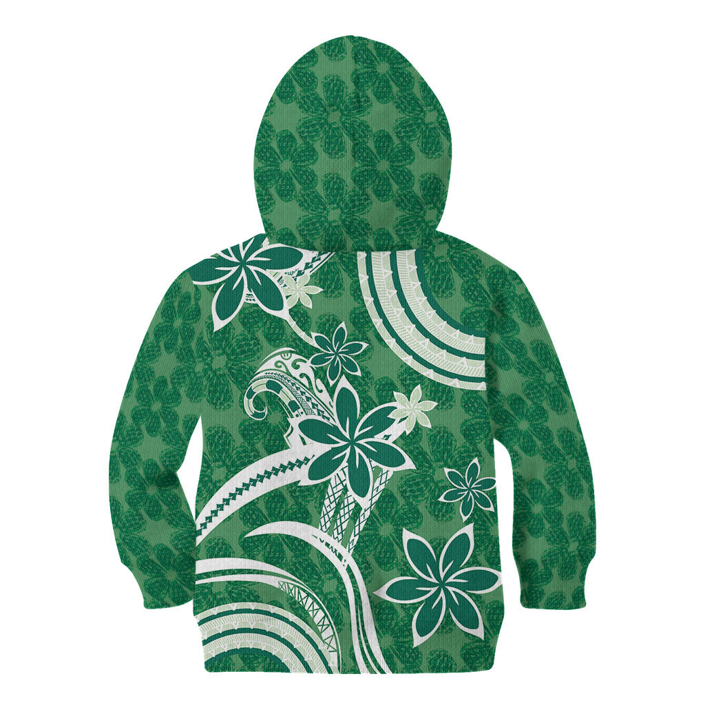Hawaii Pupuala Plumeria Green Kid Hoodie Polynesian Pattern LT01 - Polynesian Pride