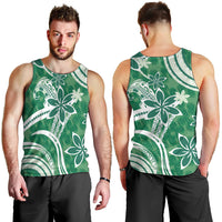Hawaii Pupuala Plumeria Green Men Tank Top Polynesian Pattern LT01 - Polynesian Pride